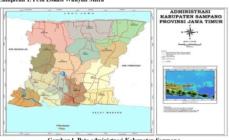 Gambar 1. Peta administrasi Kabupaten Sampang Sumber: Kabupaten Sampang Dalam Angka 2017 