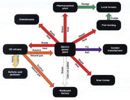 Figure 1. The Kalundborg Industrial Ecology System, Source: (Miller, 2003).5