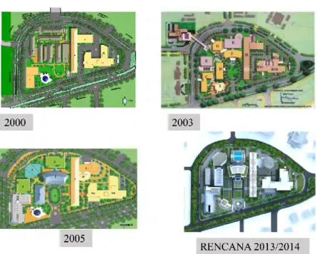 Gambar 2.16 Perubahan Rencana Pengembangan Kawasan Kantor Pusat Kementerian  Pekerjaan Umum dan Perumahan Rakyat 
