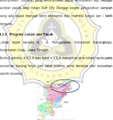 Gambar 4.3.5.A Peta Administrasi Kecamatan Cepu 