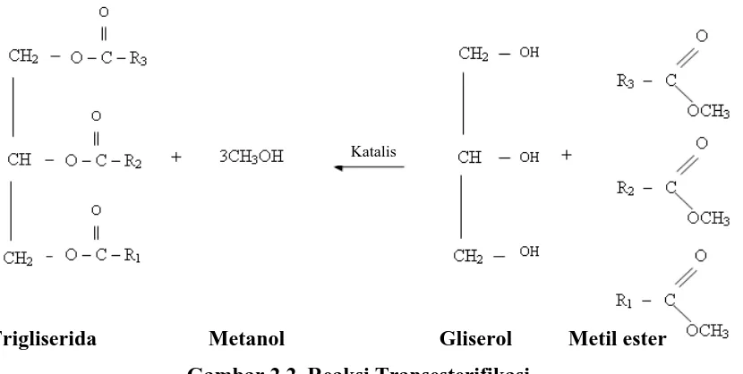 Gambar 2.2. Reaksi Transesterifikasi 