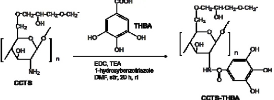 Figure 1. Synthesis scheme of CCTS-THBA resin 