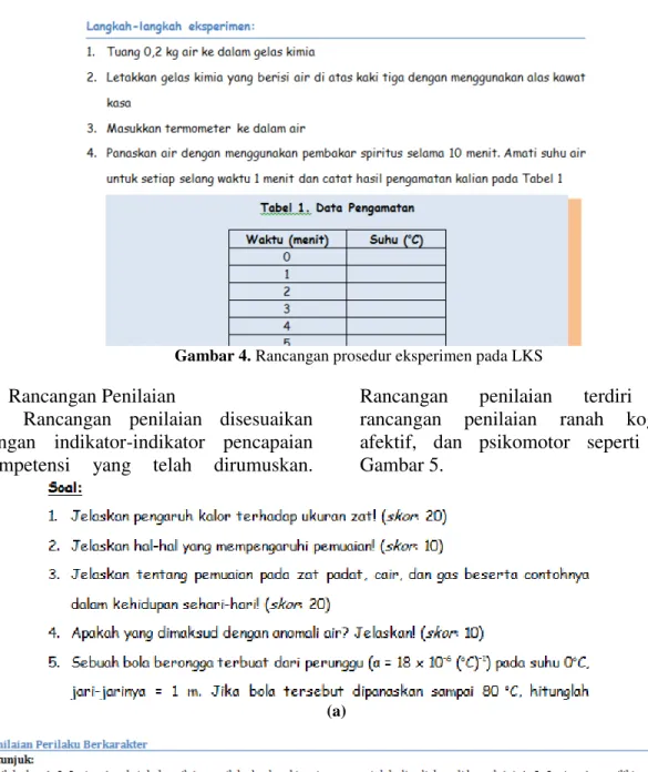 Gambar 4. Rancangan prosedur eksperimen pada LKS