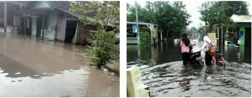 Figure 1. Coastal flood in Kupang Village, Sidoarjo [12] 