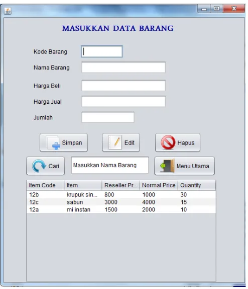 Gambar Halaman Input Data Pelanggang
