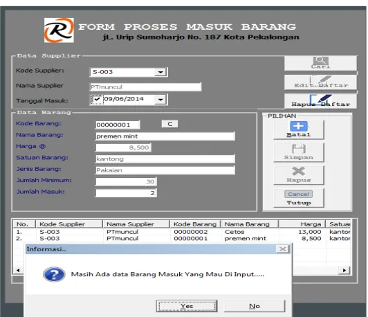 Tabel 5.8  Komponen-komponen dalam setiap form