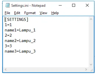 Fig. 4. Writing configuration settings in the .ini file 