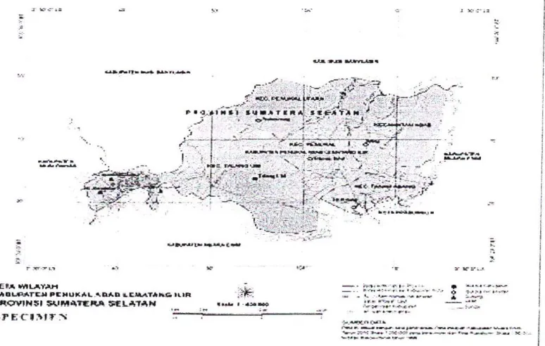 Gambar Peta wilayah Kabupaten Penukal Abab Lematang llir : 27 