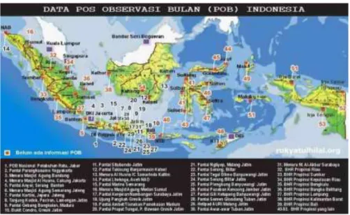 Gambar 1.1. Lokasi pos observasi bulan Indonesia 
