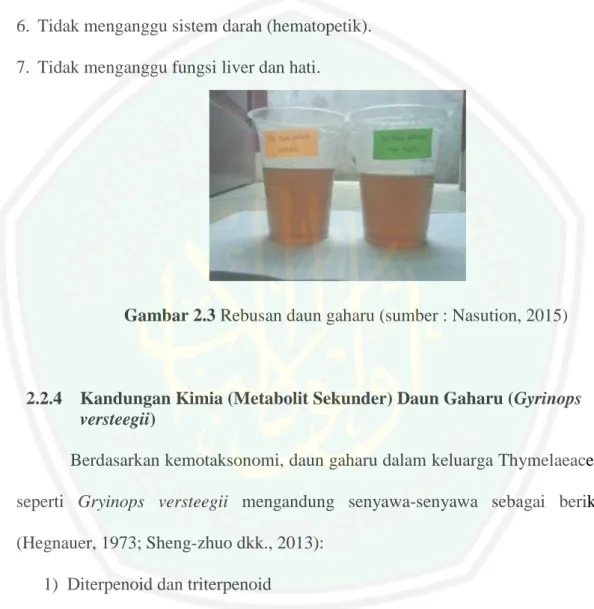 Gambar 2.3 Rebusan daun gaharu (sumber : Nasution, 2015) 