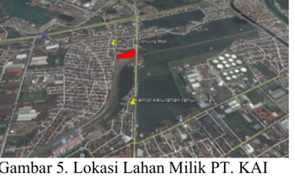 Gambar 5. Lokasi Lahan Milik PT. KAI  Berikut  ini  merupakan  perencanaan  sarana  dan  prasarana  TPS  3R  RW  6  Kelurahan Tanjung Mas: 