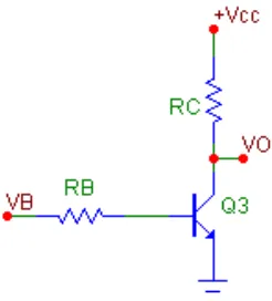 Gambar 2.12 Rangkaian transistor sebagai saklar (Paynter, 2003) 