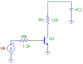 Gambar 3.9 Rangkaian transistor sebagai saklar 