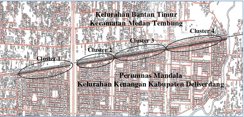 Gambar 3.3 Pembagian Cluster Kawasan Penelitian Sumber : Bappeda Kota Medan, 2007  