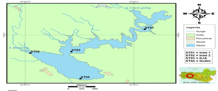 Gambar 1 Peta lokasi penelitian Waduk Sempor.