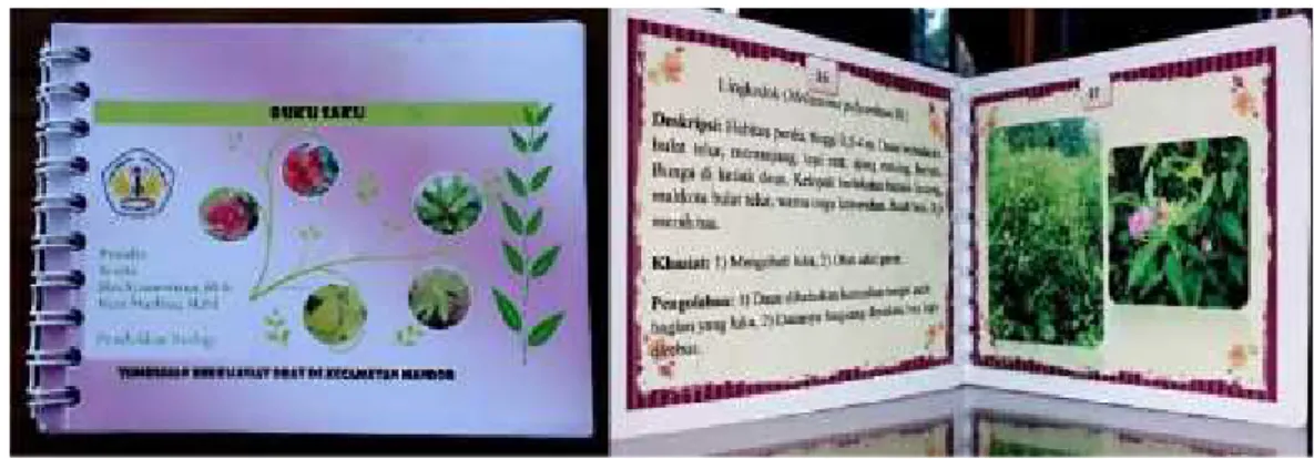 Gambar 1 : Media Pembelajaran Buku Saku dari Hasil Inventarisasi Tumbuhan Obat di Kecamatan Mandor.