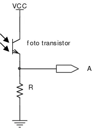 Gambar 3.5.  Rangkaian dasar foto transistor terhalang OFF 