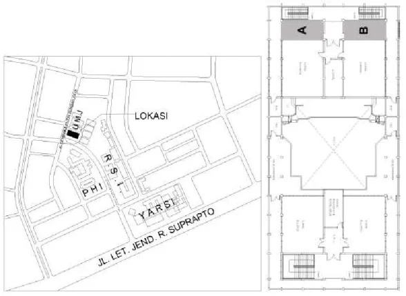 Gambar 1 Lokasi penelitian dan Gedung Utama  (Sumber : Dokumentasi Pribadi, 2015) 