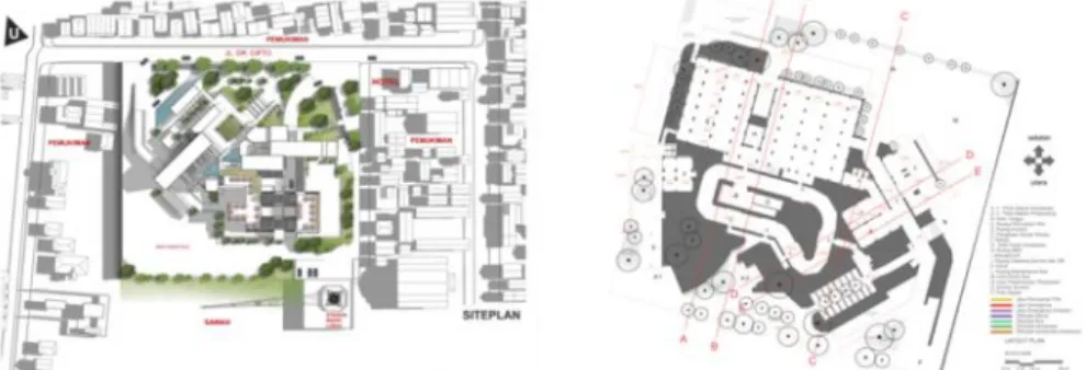 Gambar 12. Siteplan (Kiri) dan Layoutplan (Kanan) Bangunan BVC