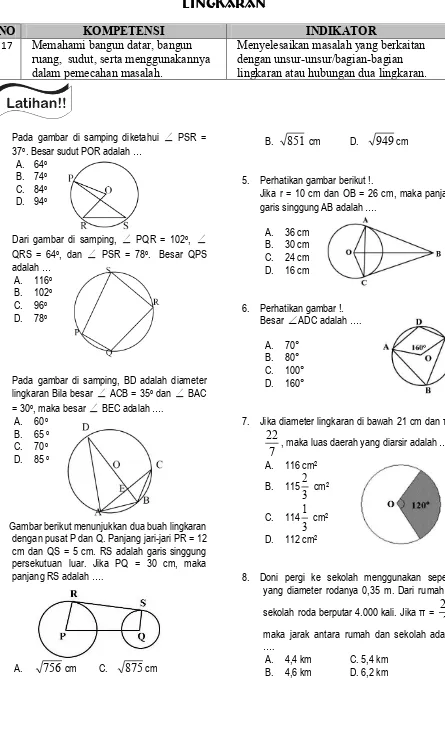 Gambar berikut menunjukkan dua buah lingkaran dengan pusat P dan Q. Panjang jari-jari PR = 12 cm dan QS = 5 cm
