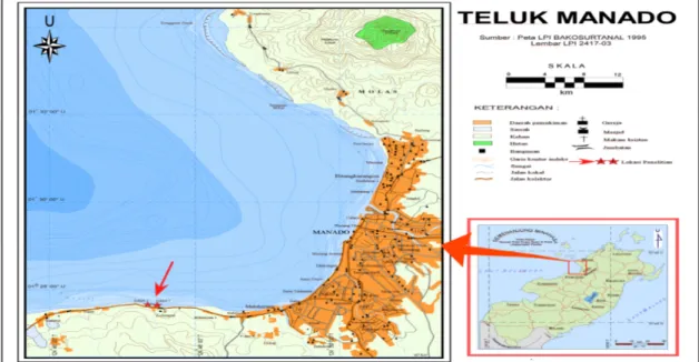 Gambar 1. Lokasi penelitian perairan Teluk Manado 