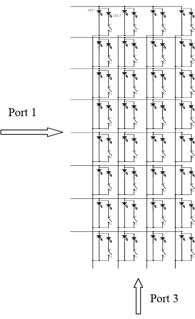 Gambar 3.7 Rangkaian penampil nomor tempat duduk penumpang dihubung paralel 