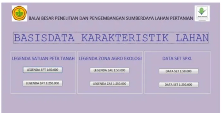 Gambar 7.  Tampilan menu Basidata KL versi 2015  Figure 7.  Manu display of KL database version 2015 
