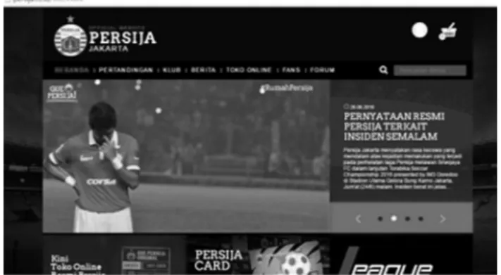 Gambar 2. Halaman depan website resmi  milik Persija Jakarta