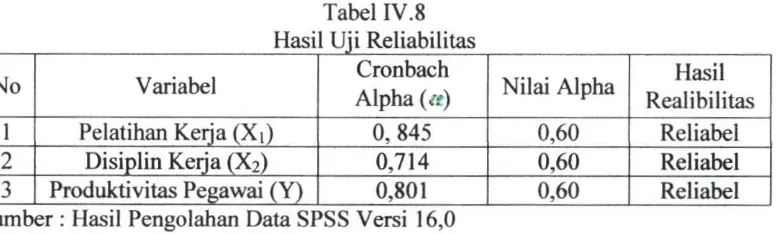 Tabel IV.8 