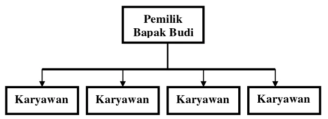 Gambar 1.4 Struktur Organisasi Toko Budi Stiker Medan 