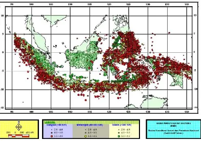 Figure 1. Epicenter Data of the earthquake in Indonesia and surrounding areas 