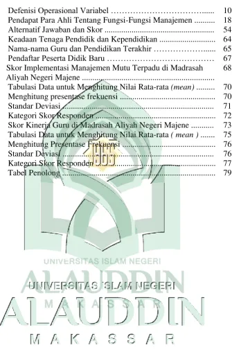 Tabel Penolong .........................................................................
