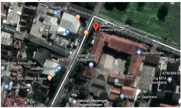 Gambar 4.1 Lokasi SMPN 3 Surakarta 
