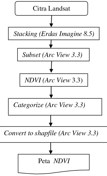 Gambar 4. Proses pembuatan peta NDVI 