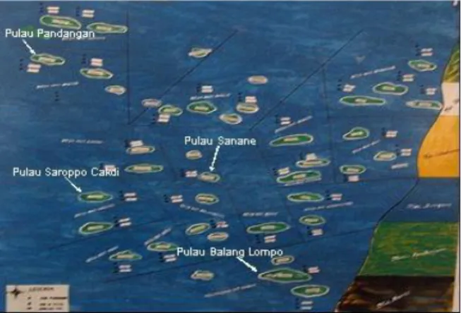 Gambar 1 : epaulauan Pangkajene Kepulauan, sebelah barat Kabupaten Pangkaje, Utara Makasar,