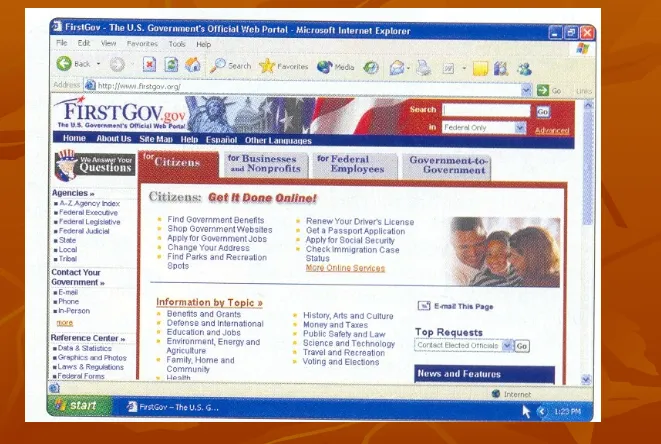 Gambar 3: Pemerintah mempunyai banyak Web site yang memberikan informaasi resmi     