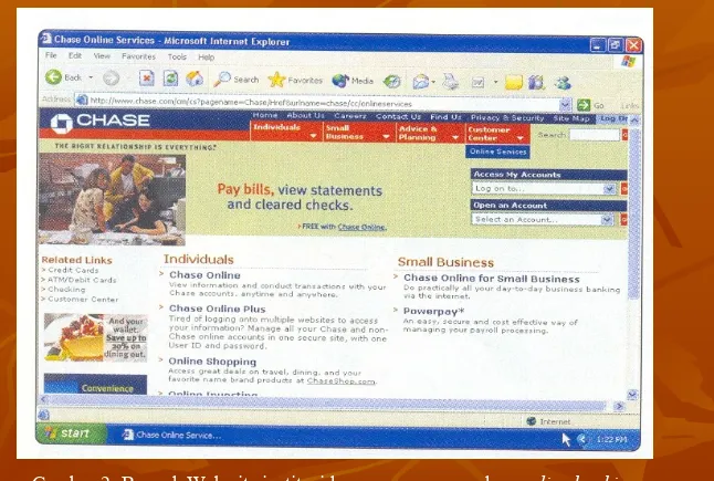 Gambar 2: Banayk Web site institusi keuangan menawarkan   online banking
