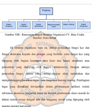 Gambar VIII : Rancangan Bagan Struktur Organisasi CV. Bina Usaha   