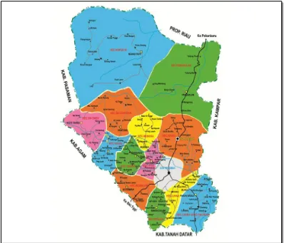 Gambar 1.2. Peta administratif Kabupaten Lima Puluh kota