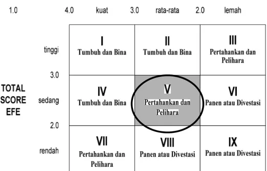 GAMBAR 6. MATRIKS INTERNAL-EKSTERNAL  PERUSAHAAN “DIAMOND” KABUPATEN BOYOLALI 