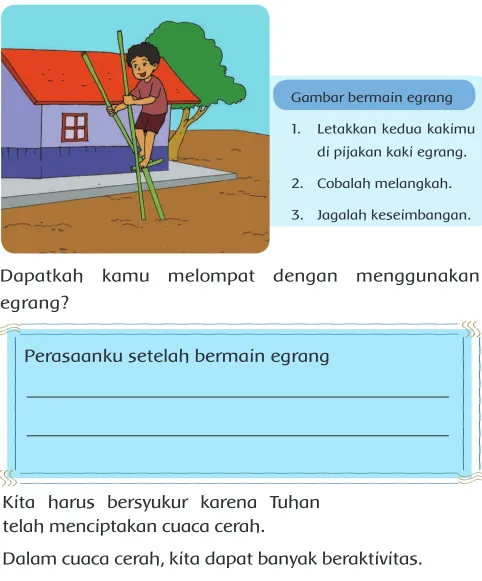 Gambar bermain egrang