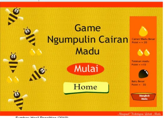 Gambar 8.  User Interface game lebah 