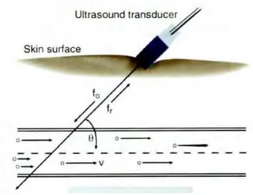 Gambar 2.2 Pengaturan sinyal Doppler untuk darah[6] 