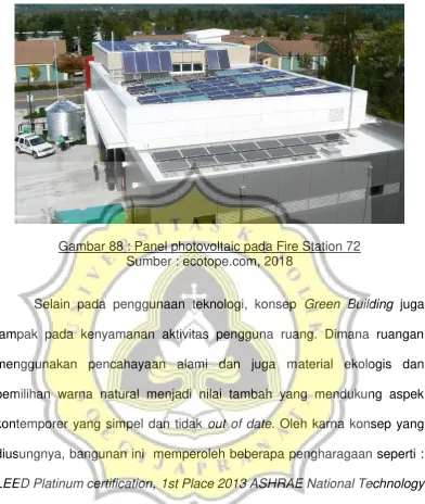 Gambar 88 : Panel photovoltaic pada Fire Station 72  