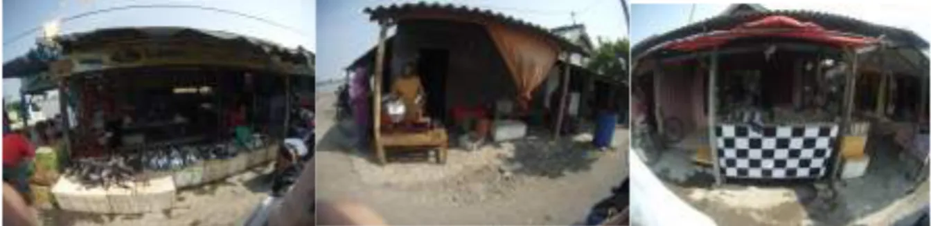 Gambar 2. Hunian – Usaha Desa Kalanganyar yang menjual hasil tambak/laut 