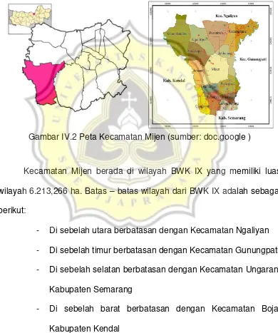 Gambar IV.2 Peta Kecamatan Mijen (sumber: doc.google ) 