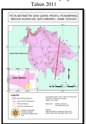 Gambar 9 Penampang Melintang Waduk  Ngancar Lokasi Dekat Inlet Tahun 2011 dan 