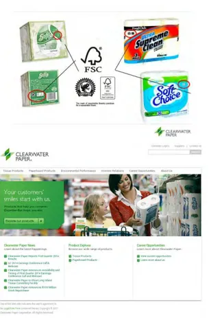Gambar 2.44 Beberapa produk dan penerapan grafis pada Clearwater Paper  Sumber : www.clearpaper.com 