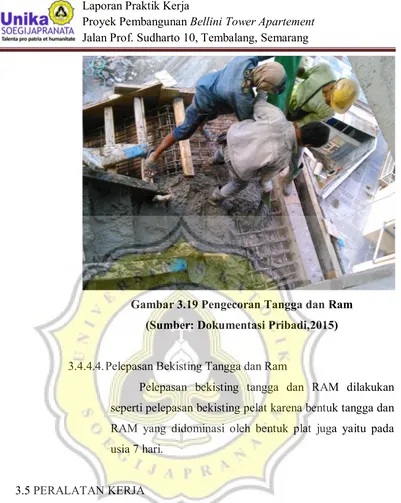 Gambar 3.19 Pengecoran Tangga dan Ram 