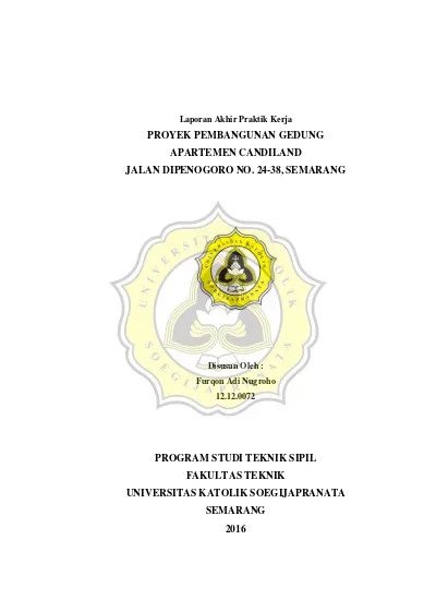 Laporan Akhir Praktik Kerja PROYEK PEMBANGUNAN GEDUNG APARTEMEN ...